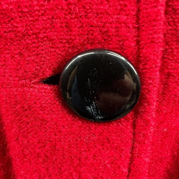 Vintage Tally Ho Womens Jacket Small Red 100% Wool Button Front Coat Outerwear - Picture 12 of 12